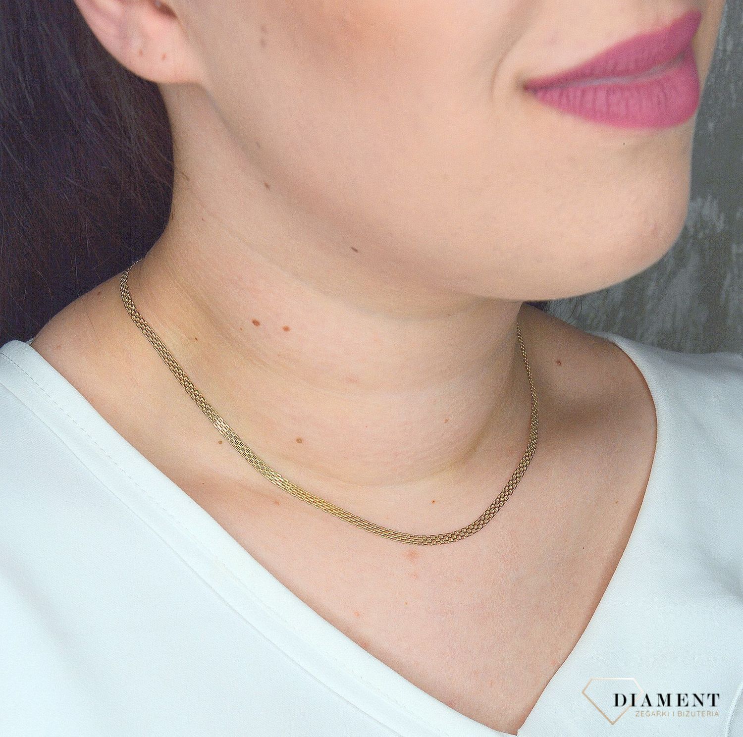 Złoty naszyjnik 585 szeroki bismarck BKN000000-461.jpg