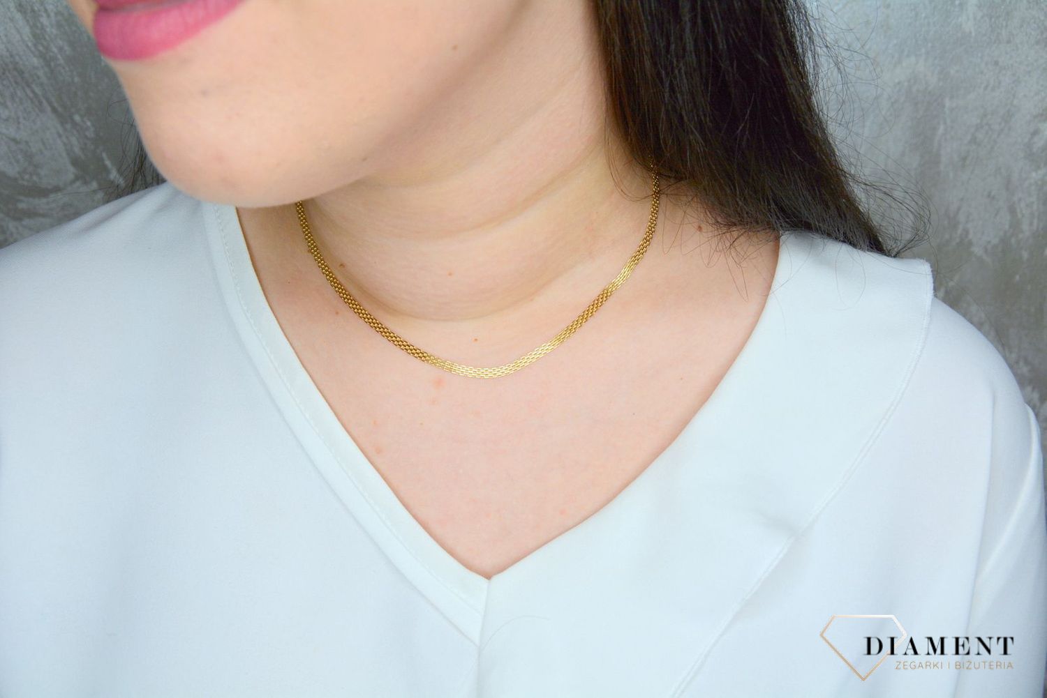 Złoty naszyjnik 585 szeroki bismarck BKN000000-461.jpg
