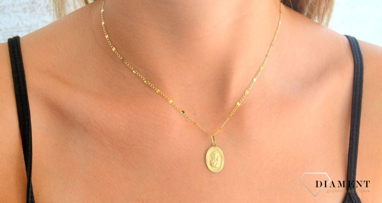 Złota zawieszka 585 medalik Matka Boska Częstochowska BKZ000000-403 (2).jpg