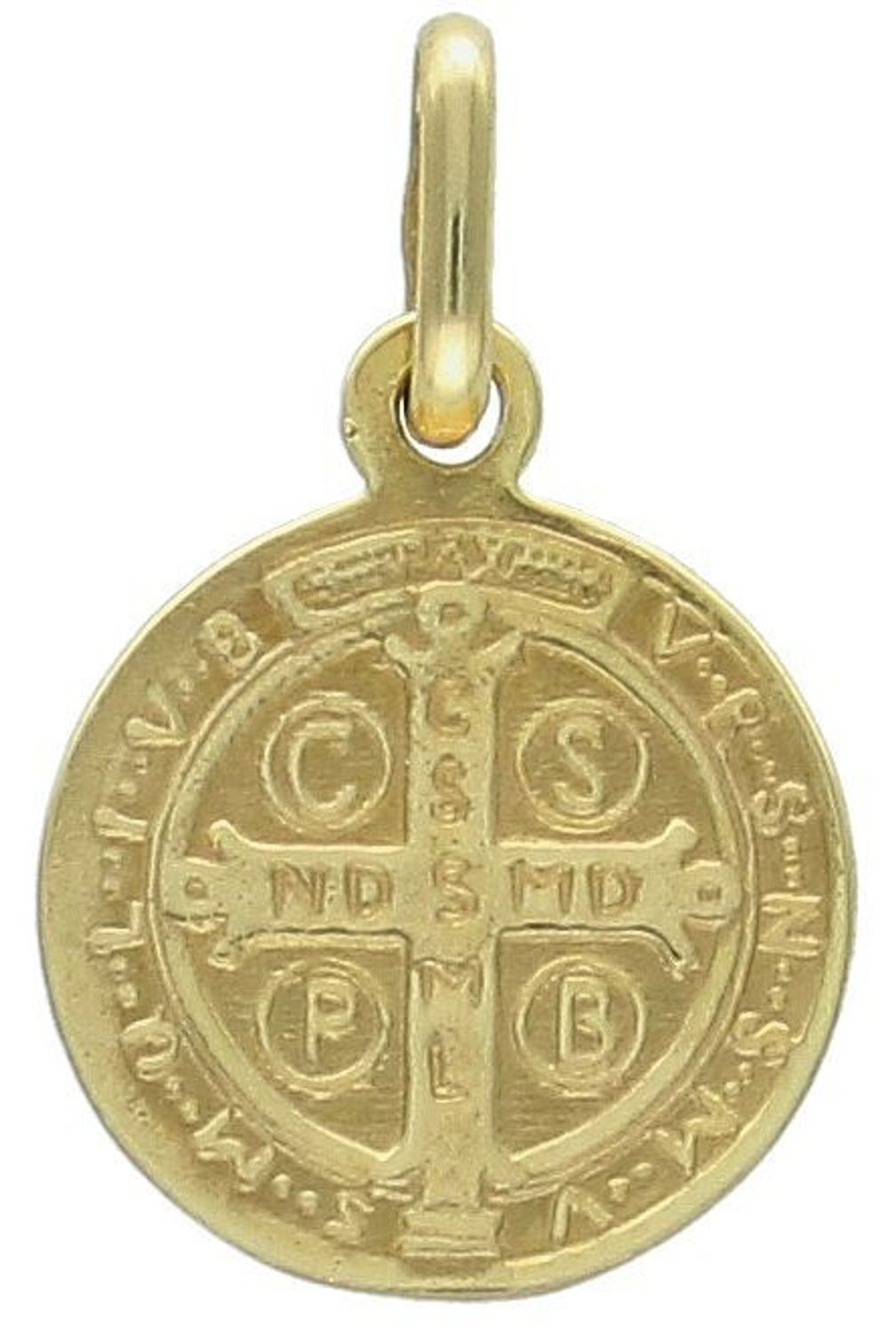 Medalik złoty pr 585, BKZ000000-411 św Benedykt  Złota zawieszka 585 medalik św Benedykt. Piękny medalik o bogatej symbolice religijnej. Religijną biżuterię wykonano z  2.jpg