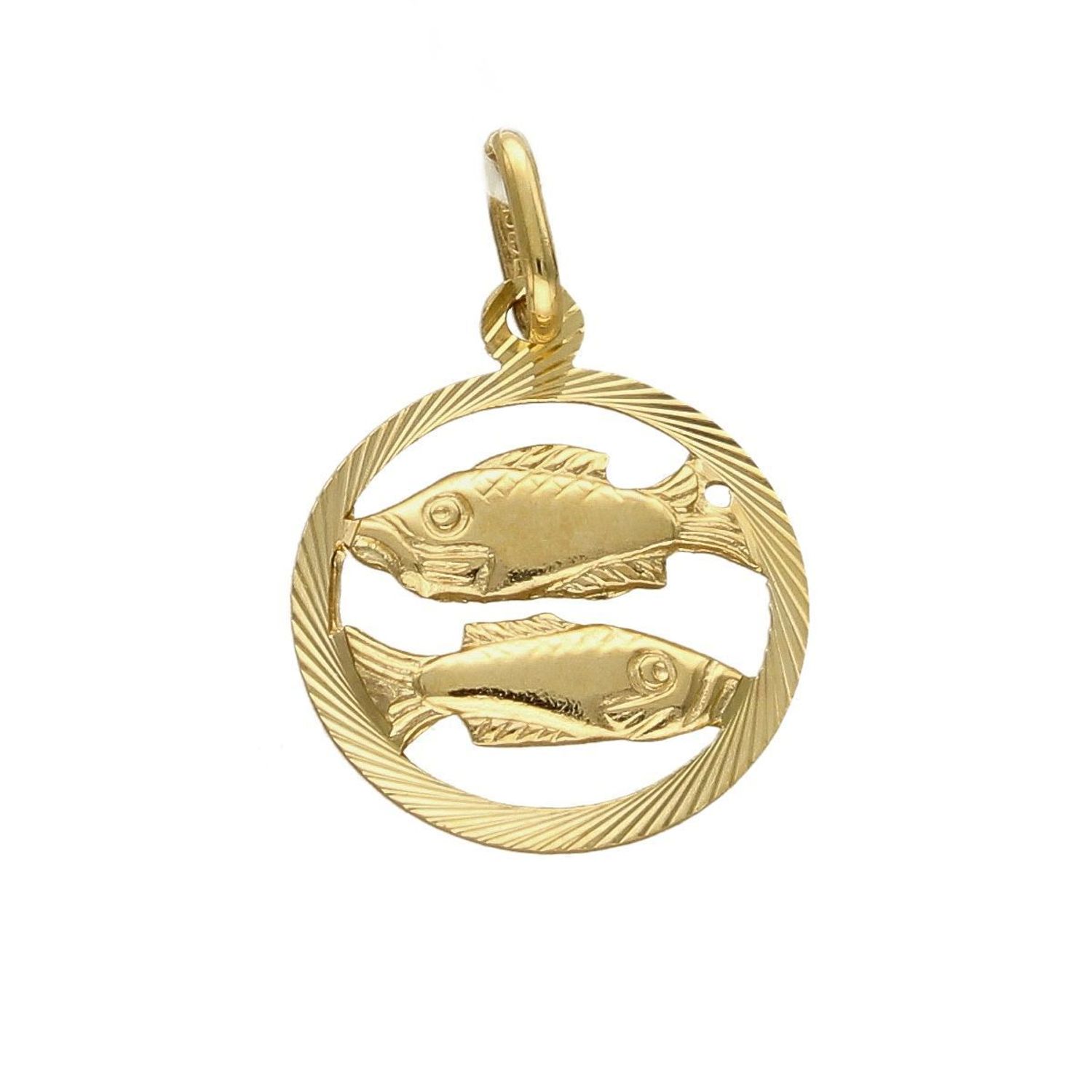 Złota zawieszka znak zodiaku Ryby BKZ000000-419.jpg