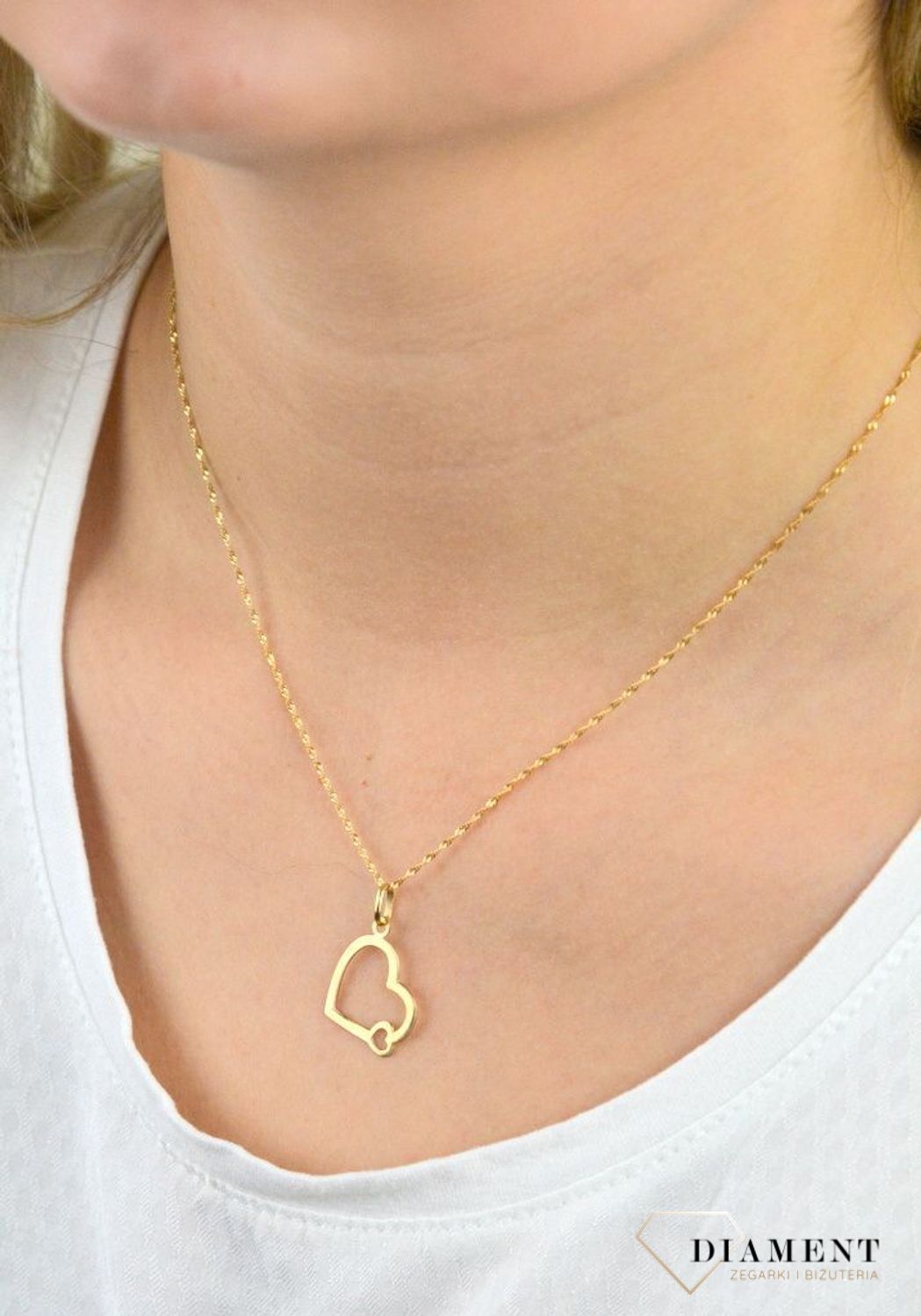 Złota zawieszka kontur dwóch serc BKZ000000-431.jpg