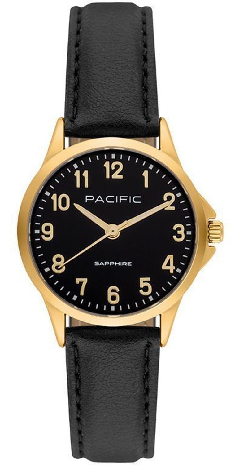 Zegarek Damski Pacific Sapphire BLA-1101-04 – złoty, czarna tarcza, szafirowe szkło.jpg