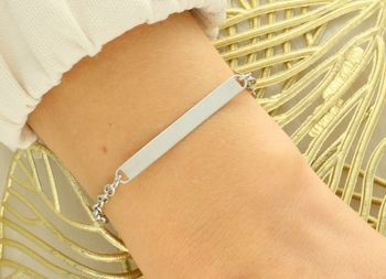 Bransoletka srebrna BM20403 – z blaszką pod grawer, serduszkiem i znakiem nieskończoności, próba 925 Ag.jpg