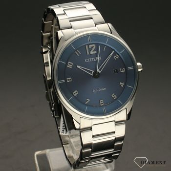 Zegarek męski na bransolecie Citizen Eco Drive z niebieską tarczą BM7400-71L.  (1).jpg