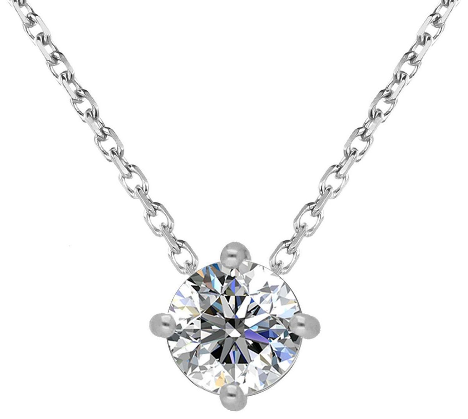 Srebrny naszyjnik z moissanitem 0,30 ct – szlif brylantowy, certyfikat GRA  Brizzling Jewels.jpg