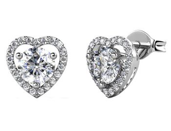 Kolczyki srebrne z moissanitem 0,50 ct – Brizzling Jewels  Kształt serca, certyfikat GRA.jpg