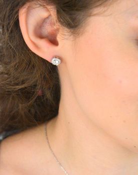 Eleganckie srebrne kolczyki z moissanitem 0,50 ct w kwadratowym zdobieniu. Szlif brylantowy, srebro 925 z rodem i palladem. Certyfikat GRA, pudełko prezentowe Brizzling Jewels (2).JPG