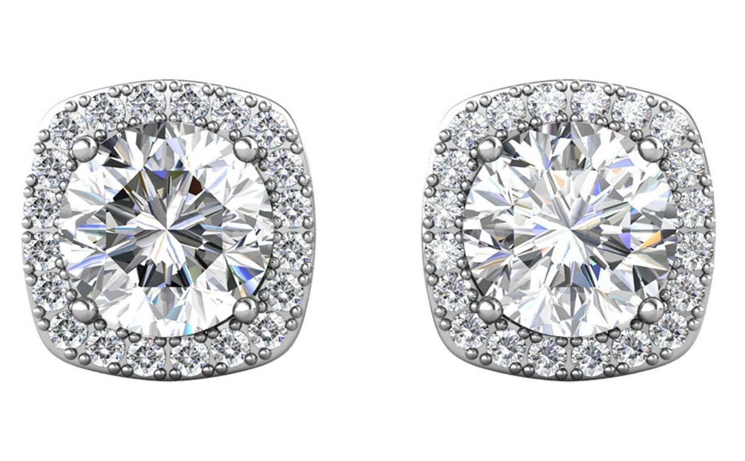 Srebrne kolczyki z moissanitem 0,50 ct – kwadratowe zdobienie  Brizzling Jewels, srebro (1).jpg