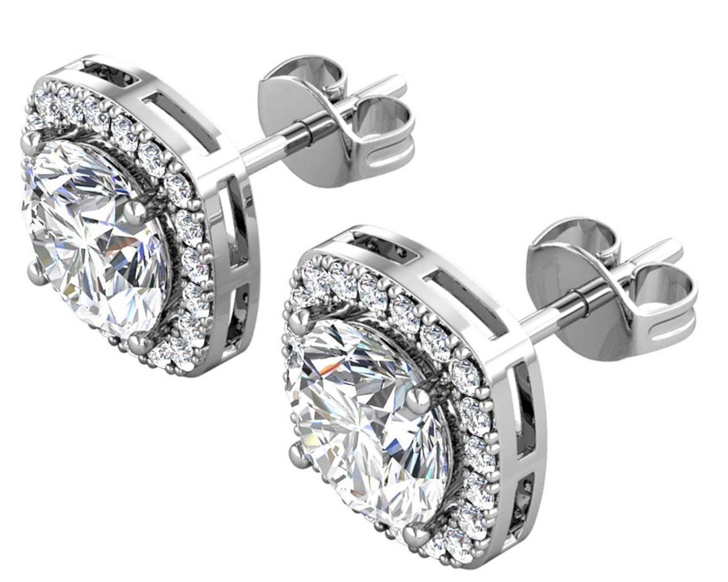 Srebrne kolczyki z moissanitem 0,50 ct – kwadratowe zdobienie  Brizzling Jewels, srebro (1).jpg