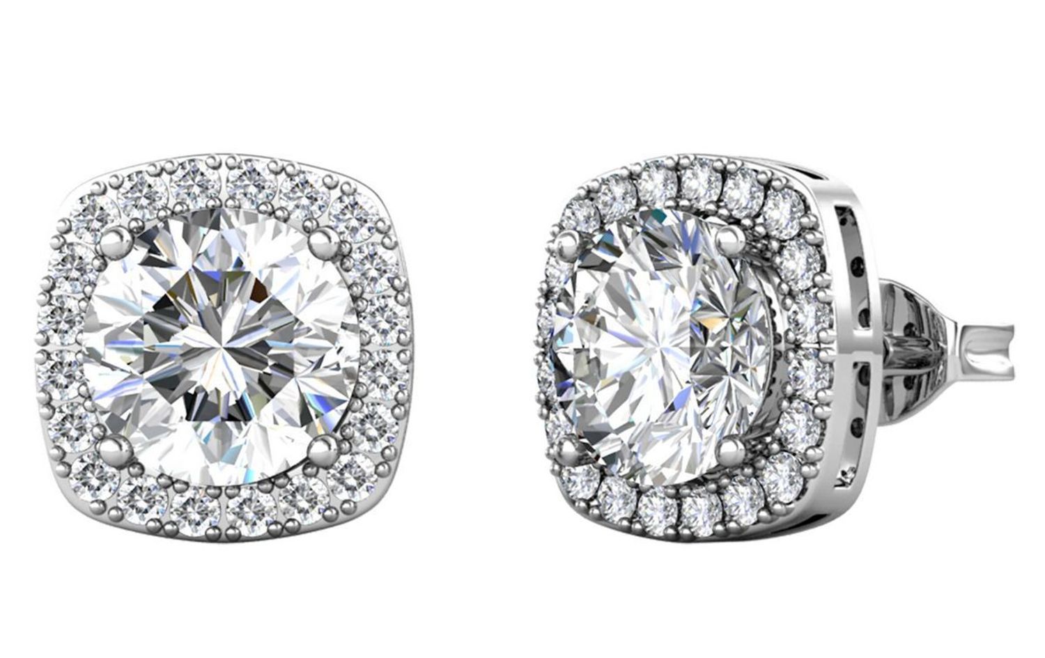 Srebrne kolczyki z moissanitem 0,50 ct – kwadratowe zdobienie  Brizzling Jewels, srebro (1).jpg