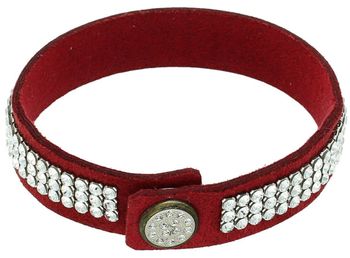Bransoletka SPARK Swarovski BMESH3C z bordowej Alcantary® zdobiona kryształami Swarovski® Crystal. Długość 19 cm, szerokość 1,5 cm – elegancka i zmysłowa biżuteria.2.jpg