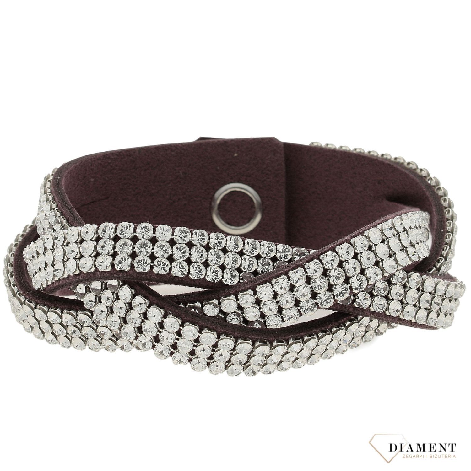 Bransoletka damska SPARK Swaovski Braid Large Silver Shadow BMESH9P (1).jpg