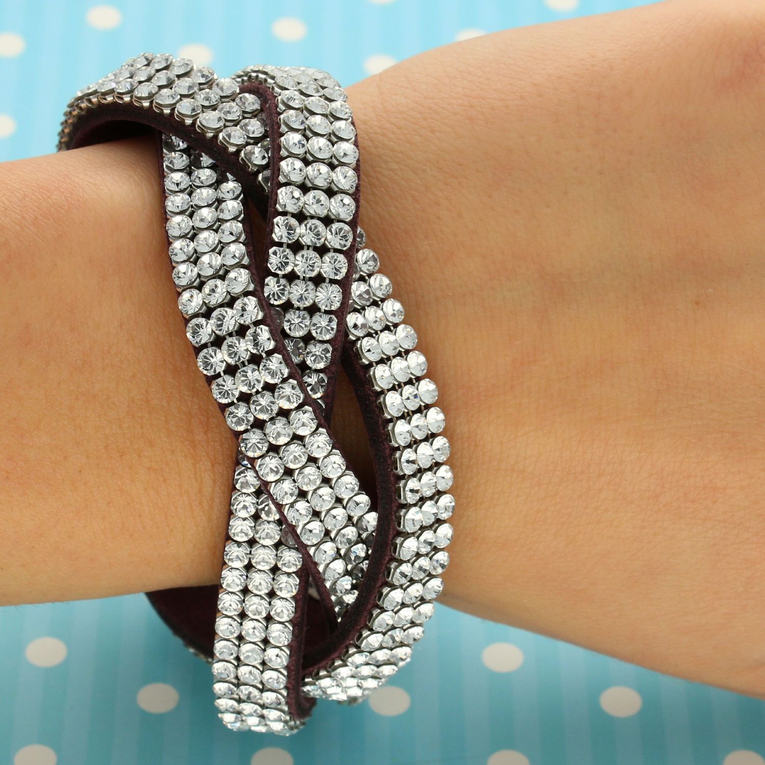 Bransoletka damska SPARK Swaovski Braid Large Silver Shadow BMESH9P (1).jpg