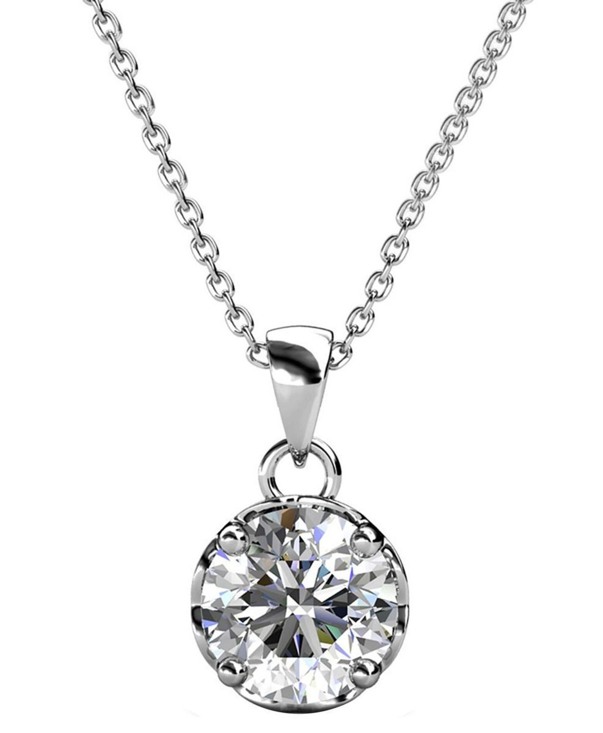 Naszyjnik srebrny z moissanitem 1 ct – okrągła zawieszka  Brizzling Jewels BMP006sf.jpg