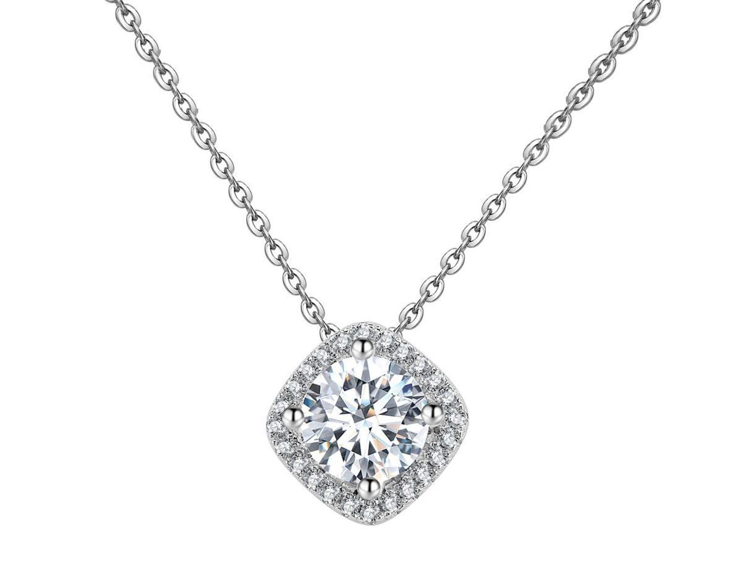 Srebrny naszyjnik z białymi moissanitami BMP043 – kwadratowe zdobienie  Elegancka biżuteria (2).jpg