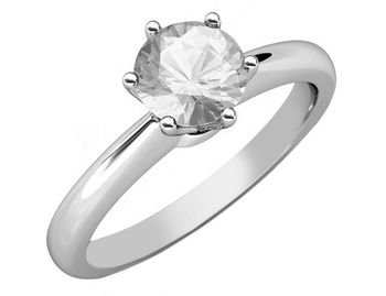 Srebrny pierścionek z moissanitem 1 ct – sześć łapek, szlif brylantowy  Brizzling Jewels.jpg