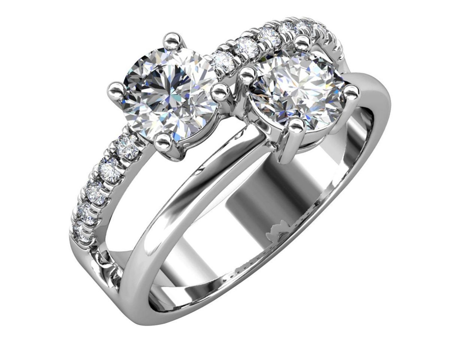 Srebrny pierścionek z dwoma moissanitami 5 mm w czterech łapkach – elegancki i ponadczasowy.jpg