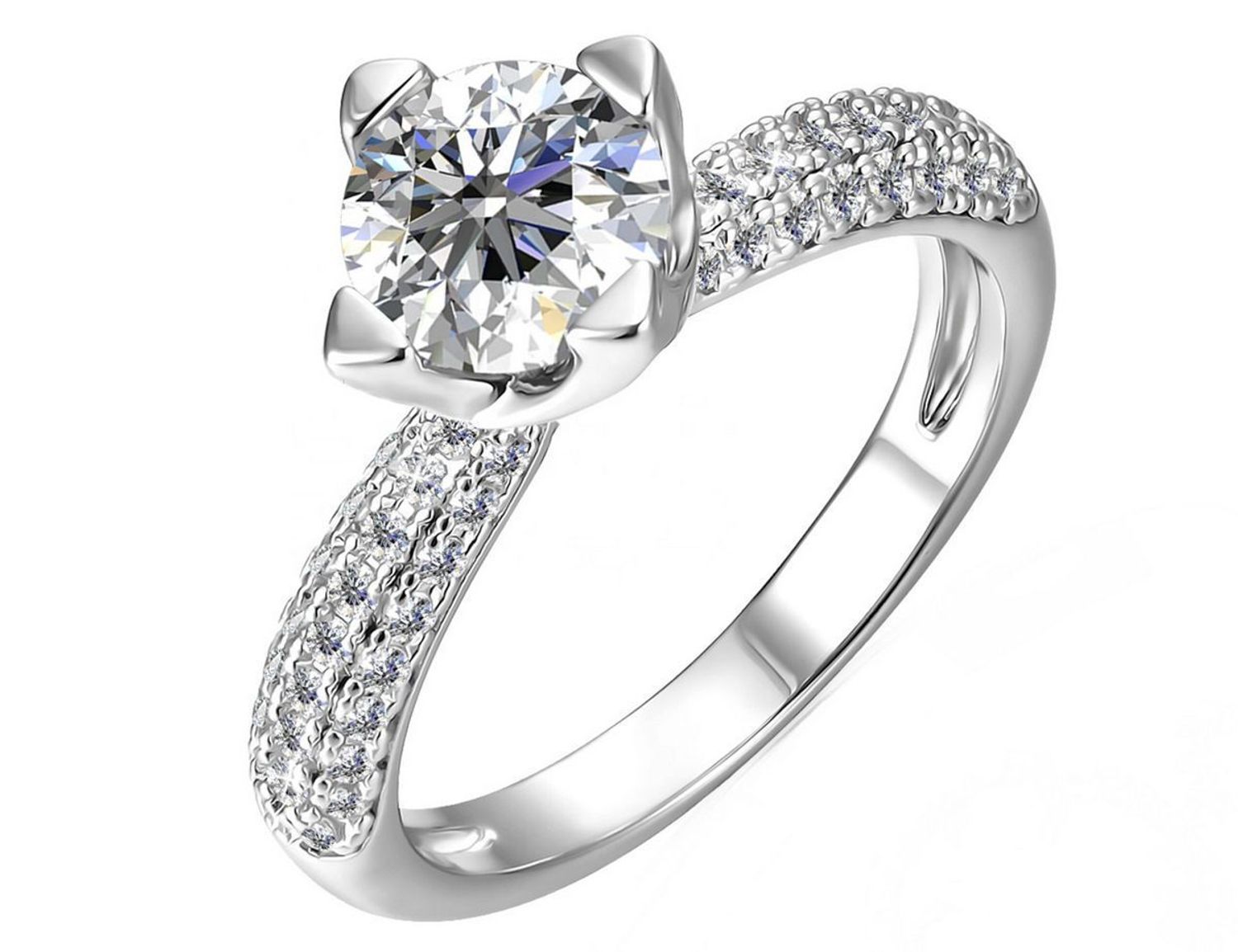 Pierścionek srebrny z moissanitem 0,4 cm – cztery łapki, próba 925  CQ BMR047-6,5.jpg