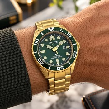 Zegarek męski Citizen Promaster Marine Diver BN0262-59W Eco-Drive 200M – złoty z zieloną tarczą (3).jpg