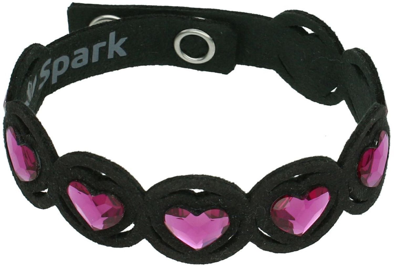 Romantyczna bransoletka z różowymi serduszkami Swarovski® na czarnej skórze alkantara. Stylowa i komfortowa. Model BN2808H1CZF – idealny na prezent.1.jpg