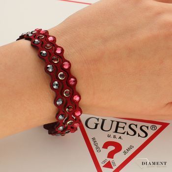 Bransoletka czerwona Swarovski Tres Puntos Indian Pink, Burgundy, Jet Hematite BNDOTM3BU1.jpg