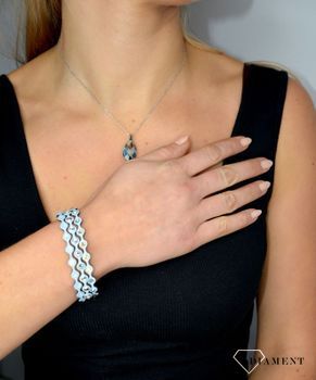 Bransoletka błękitna z jasnymi kryształkami Swarovski Tres Puntos White Opal, Light Sapphire. Bransoletka błękitna z jasnymi kryształkami Swarovski Tres Puntos White Opal, Light Sapphire (3).JPG