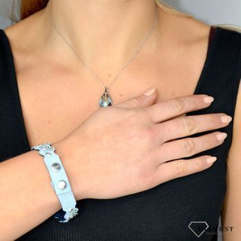 Bransoletka błękitna z jasnymi kryształkami Swarovski Tres Puntos White Opal, Light Sapphire. Bransoletka błękitna z jasnymi kryształkami Swarovski Tres Puntos White Opal, Light Sapphire (5).JPG