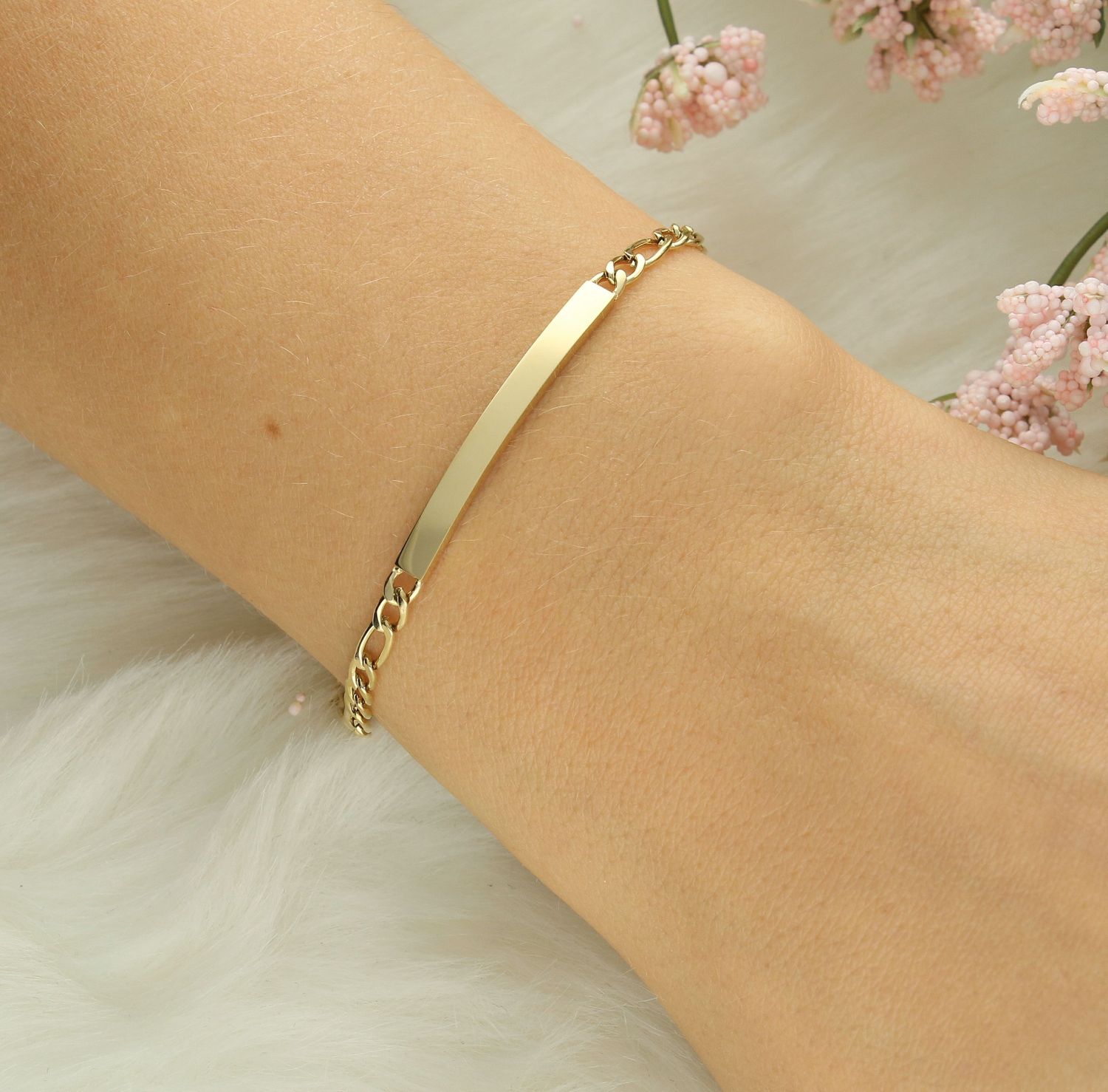 Bransoletka stalowa z blaszką pozłacana figaro Brosway Essential BNL060...jpg