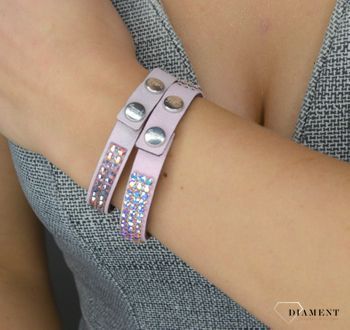 Bransoletka różowa z opalizującymi kryształami Swarovski Ranbow Aurore Boreale BNTEX2PAB będzie idealnie pasować do sukienki wieczorowej., bransoletki swarovski (1).JPG