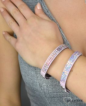 Bransoletka różowa z opalizującymi kryształami Swarovski Ranbow Aurore Boreale BNTEX2PAB będzie idealnie pasować do sukienki wieczorowej., bransoletki swarovski (4).JPG