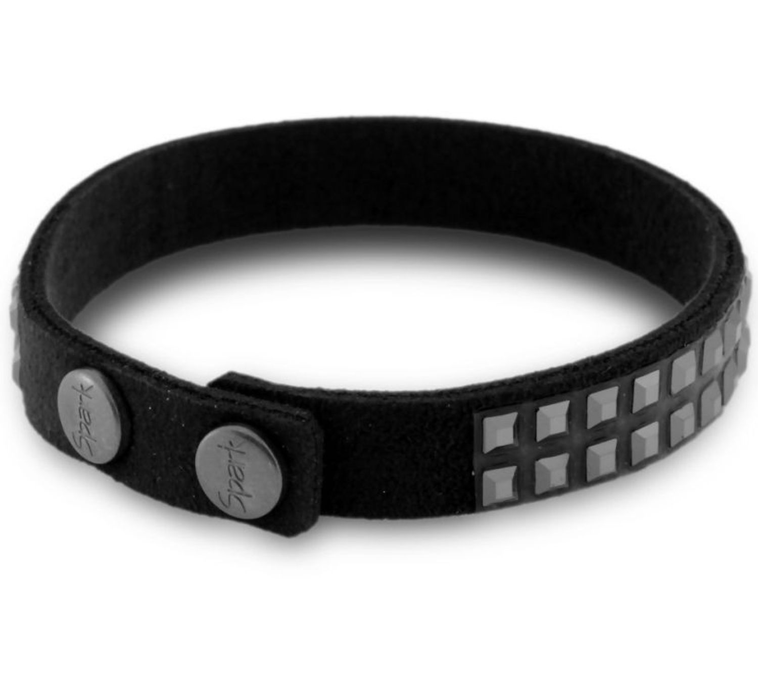 Bransoletka Swarovski czarna z alcantary Rich Rainbow Jet Hematite BNTEXSQ2CZJ. Bransoletka czarna Swarowski. Bransoletka czarna z alcantary z kryształkami Swarovskiego. Bransoletka idealna na pr.jpg