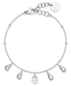 Elegancka bransoletka Brosway PERFECT BPC19 wykonana ze stali chirurgicznej 316L. Ozdobiona zawieszkami w kształcie kropli, z centralnym kryształem. Stylowa biżuteria w pudełku Brosway.1.jpg