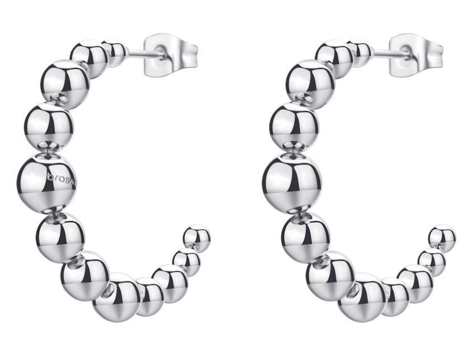 Kolczyki stalowe półkola z kulkami Brosway Perfect BPC28..jpg