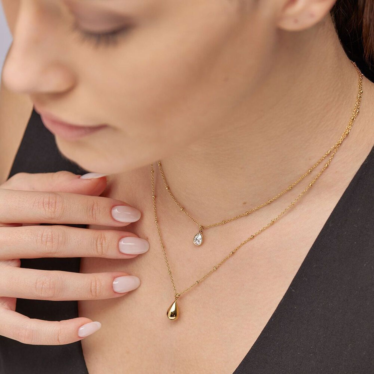 Naszyjnik Brosway BPC37 podwójny złocony z kryształem  Biżuteria stalowa 316L (2).jpg