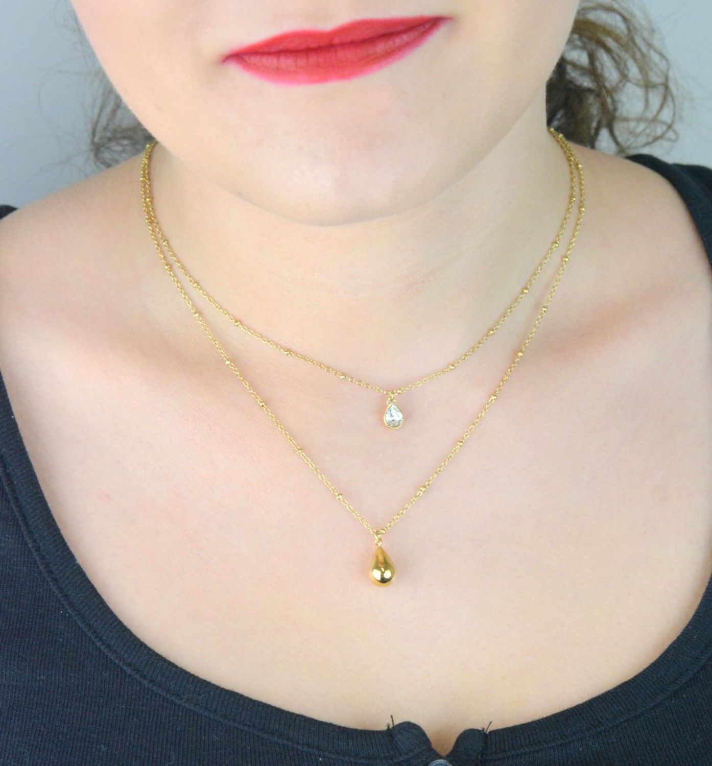 Naszyjnik Brosway BPC37 podwójny złocony z kryształem  Biżuteria stalowa 316L (2).jpg