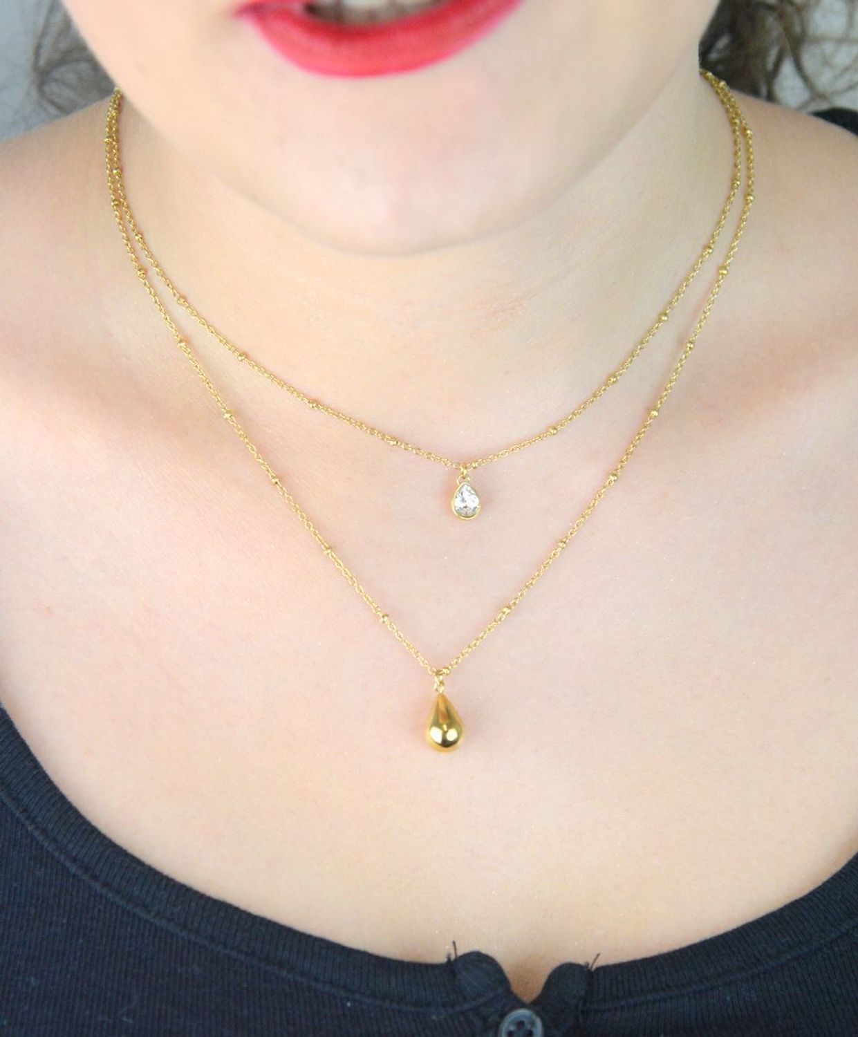 Naszyjnik Brosway BPC37 podwójny złocony z kryształem  Biżuteria stalowa 316L (2).jpg