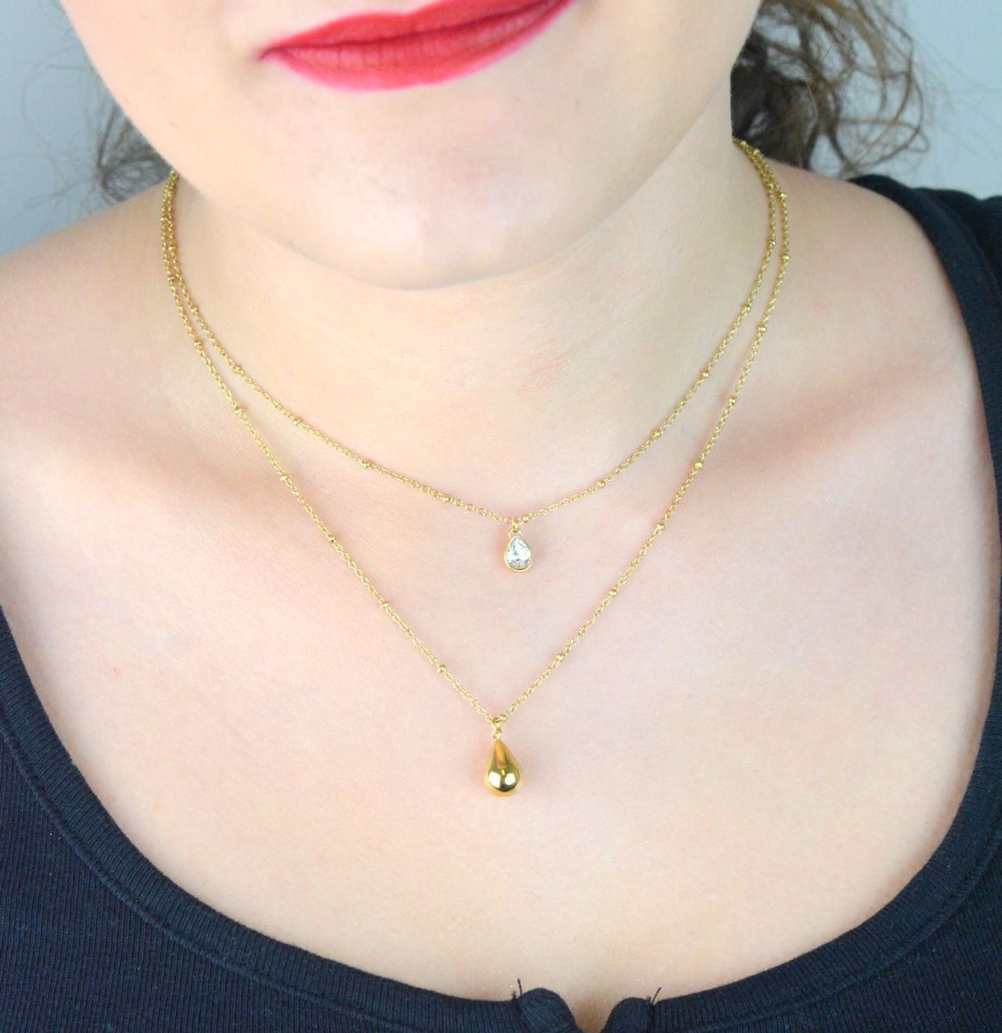 Naszyjnik Brosway BPC37 podwójny złocony z kryształem  Biżuteria stalowa 316L (2).jpg