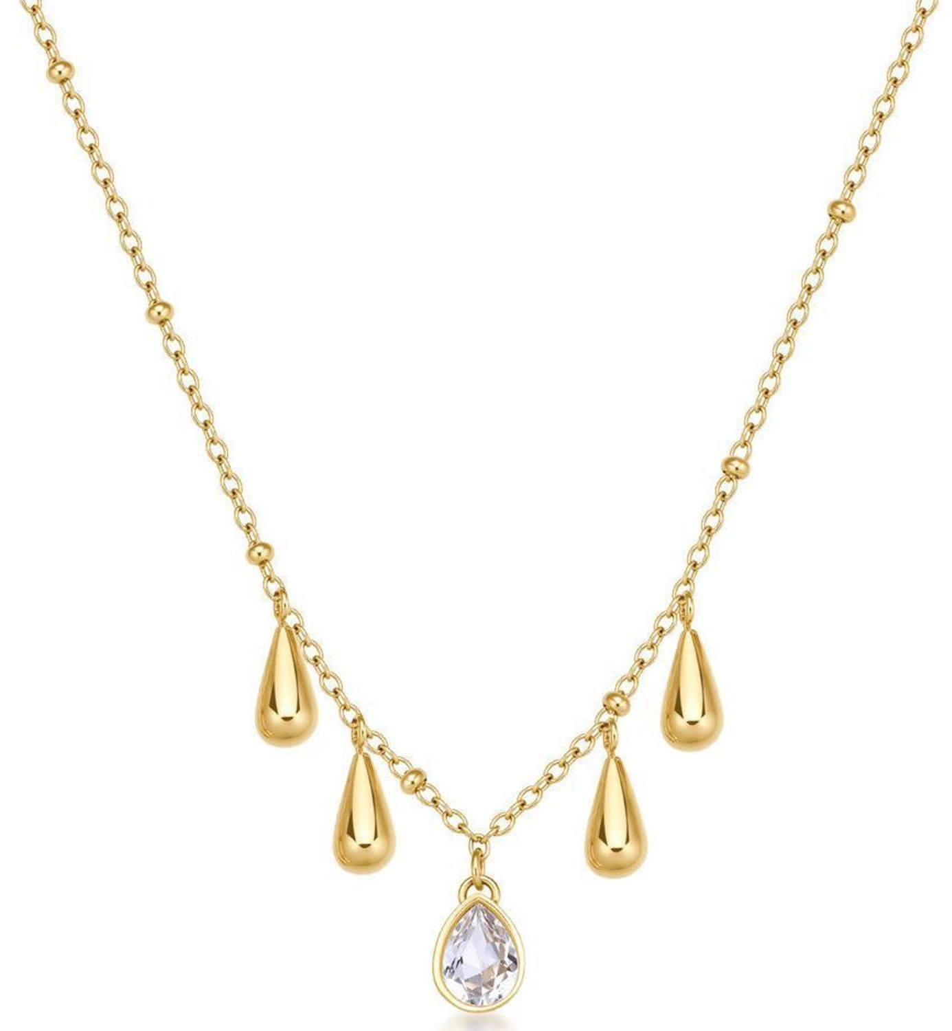 Złocony naszyjnik Brosway BPC39 z zawieszką w kształcie kropli i kryształem  Biżuteria stalowa 316L (1).jpg
