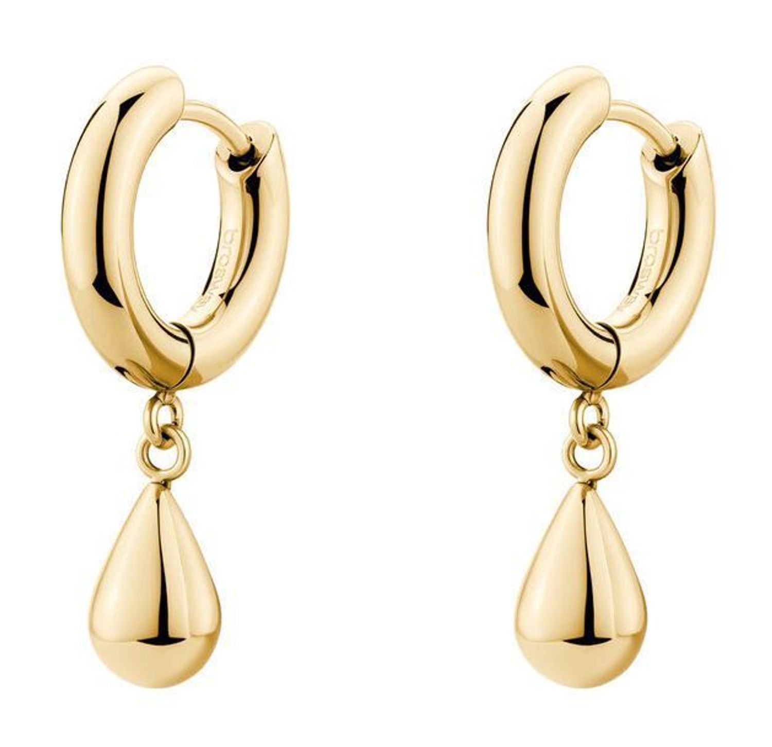 Złote kolczyki Brosway BPC45 z zawieszką kroplą  Okrągłe kolczyki stal 316L PVD (1).jpg