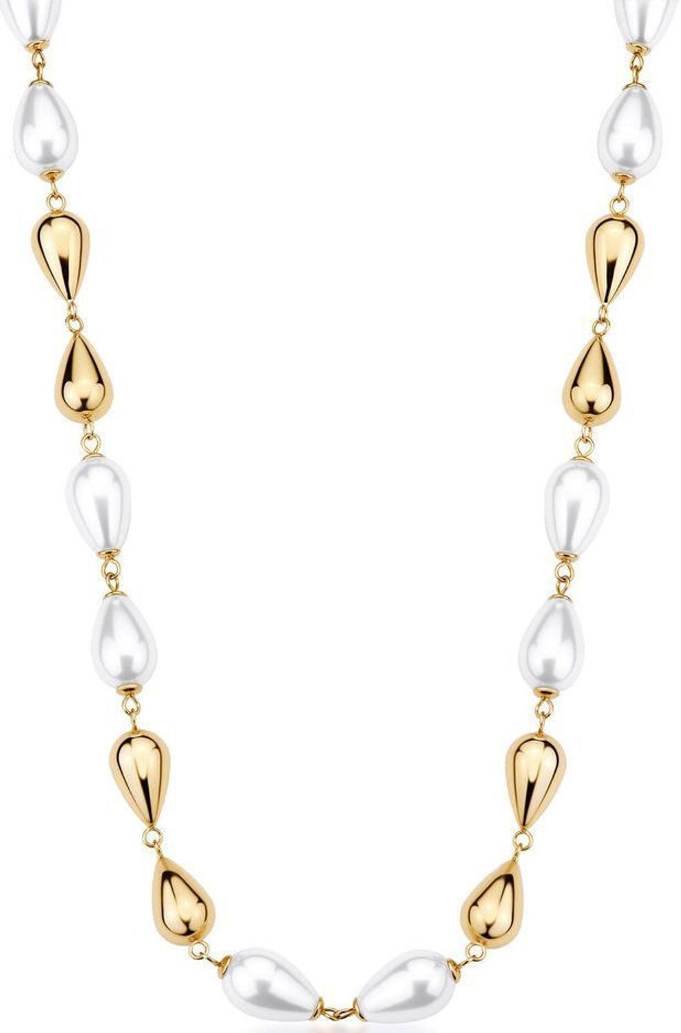 Naszyjnik Brosway PERFECT BPC71 ze stali 316L pokryty złotem PVD. Ozdobiony kroplami i perłami – elegancja i styl na każdą okazję.1.jpg