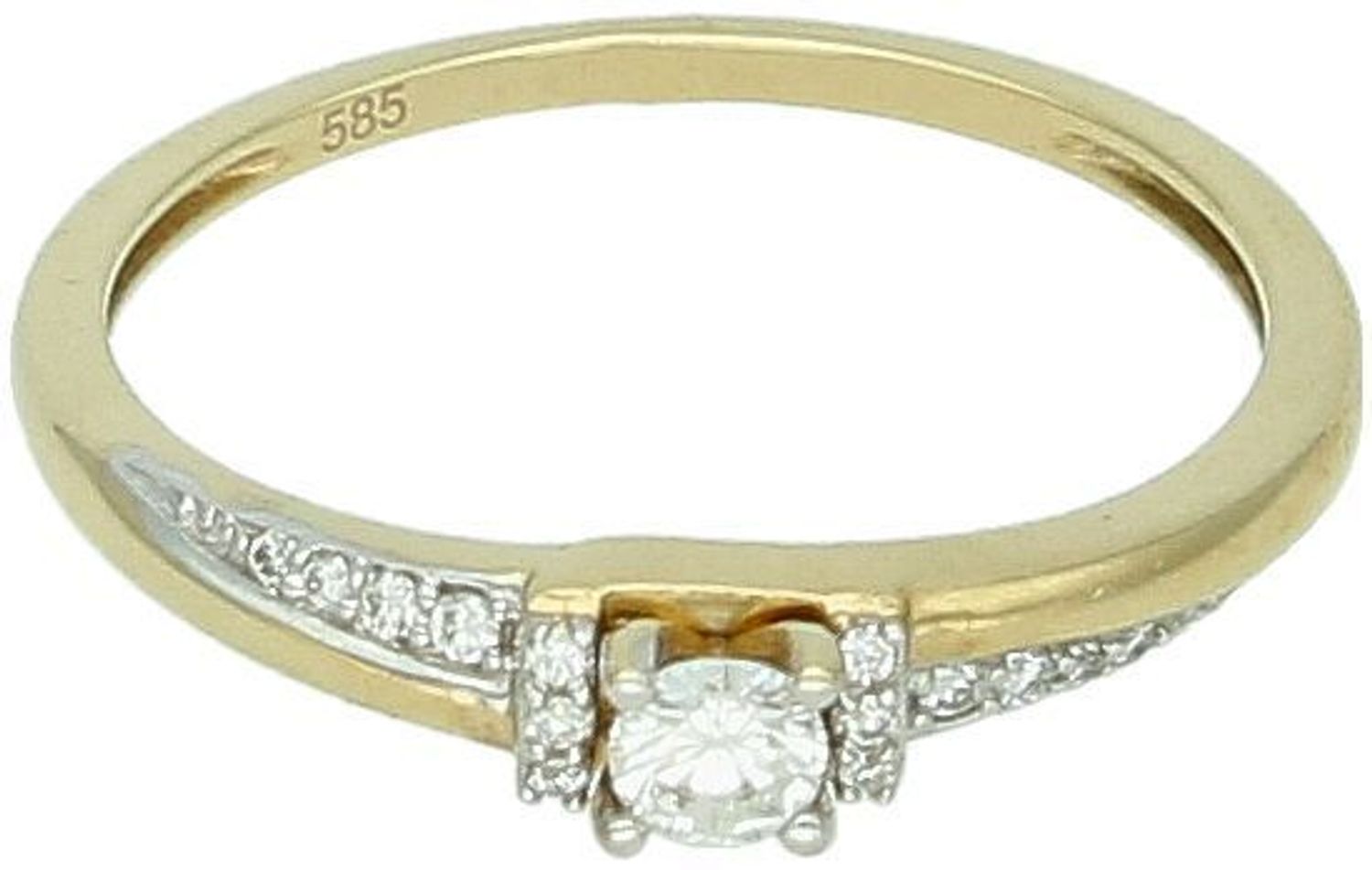 Złoty Pierścionek z Diamentami 0,14 ct – Klasyczna Elegancja  Żółte Złoto 585 BPI2848 katalogowe.jpg