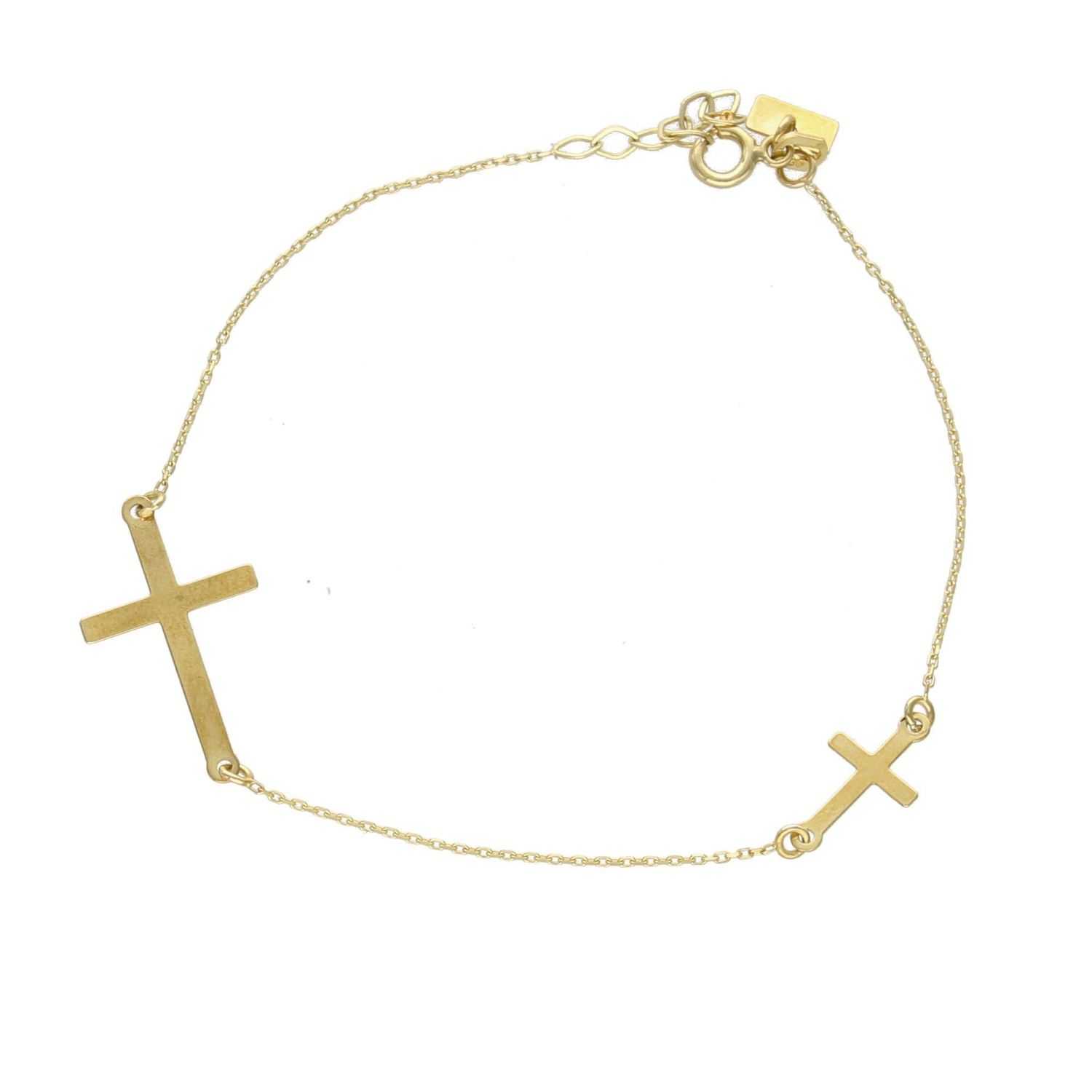 Złota bransoletka celebrytka dwa krzyże BR2002A.jpg