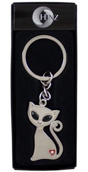 Elegancki brelok BR276 w kształcie kota, ozdobiony cyrkoniami i błyszczącymi koralikami. Długość 11,3 cm, zapakowany w czarne flokowane pudełko. Idealny prezent.2.jpg