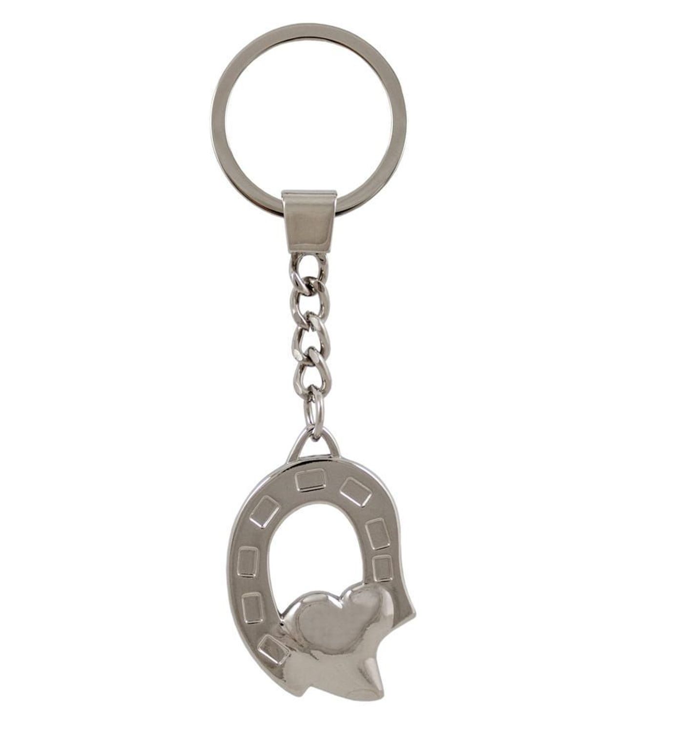 Brelok do kluczy podkowa z sercem BR277. Brelok w kształcie podkowy zakończonej sercem. Jest zapakowana w eleganckie pudełko, prezent na różne okazje..jpg