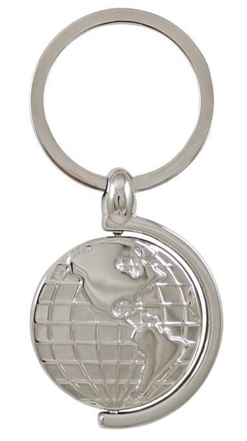 Stylowy brelok BR326 z ruchomym globusem w półkokli, wykonany z metalu. Długość 8 cm, średnica globusa 3,2 cm. Pakowany w czarne flokowane pudełko. Idealny prezent dla podróżników.1.jpg