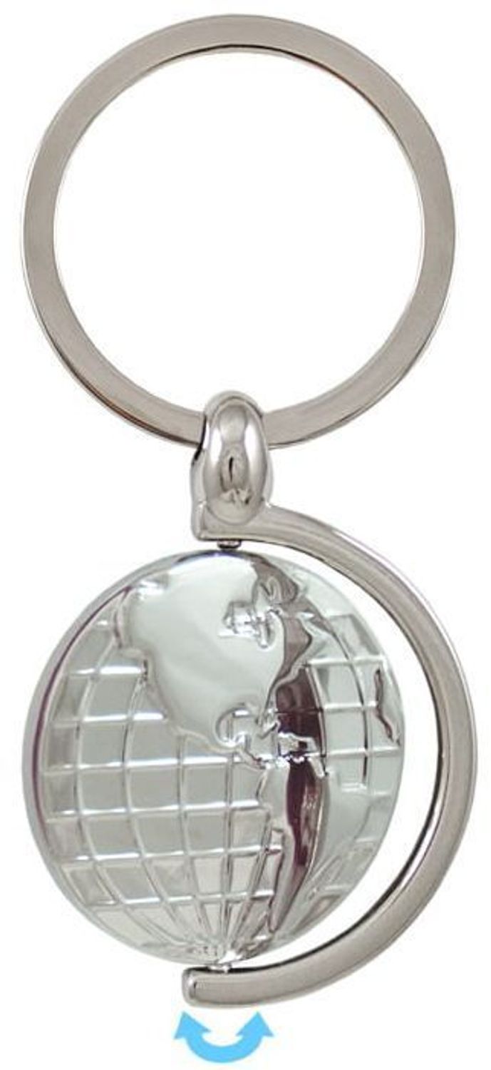 Stylowy brelok BR326 z ruchomym globusem w półkokli, wykonany z metalu. Długość 8 cm, średnica globusa 3,2 cm. Pakowany w czarne flokowane pudełko. Idealny prezent dla podróżników.1.jpg