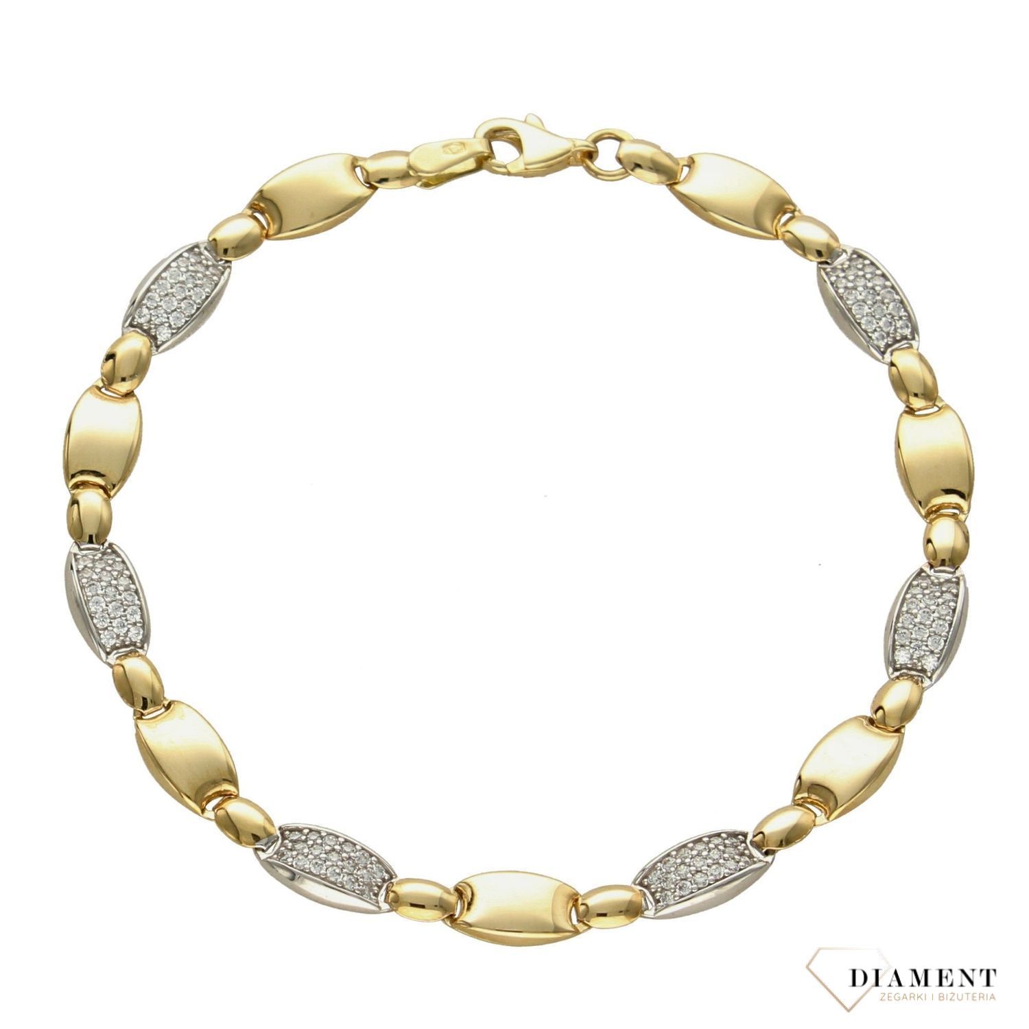 Złota bransoletka Bicolor to modny dodatek, który zachwyca swoim wyglądem i nadaję świetnego charakteru. Złota bransoletka próba 585.  (2).jpg