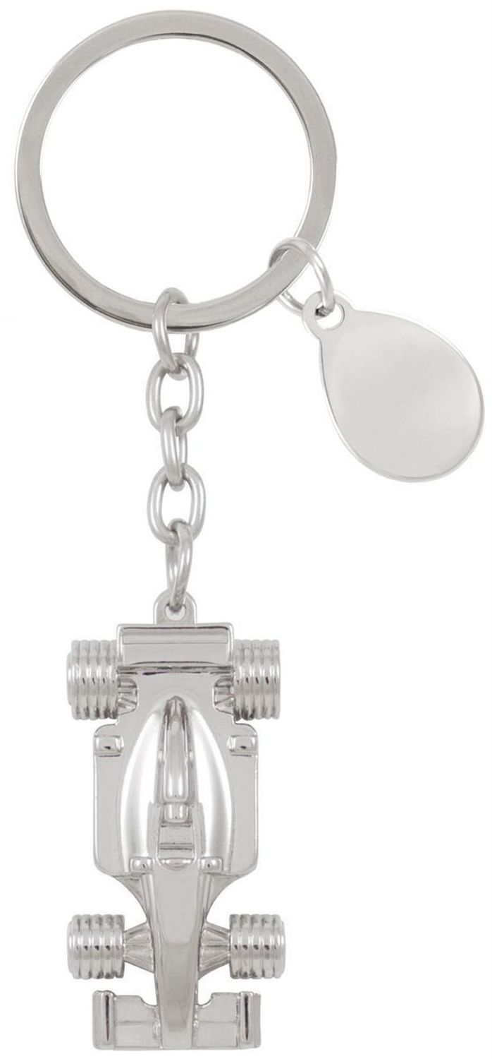 Metalowy brelok BR363 w kształcie bolidu F1 z zawieszką do graweru. Długość 11 cm, opakowany w eleganckie czarne pudełko z flokowanym wnętrzem. Idealny jako prezent lub gadżet firmowy.1.jpg