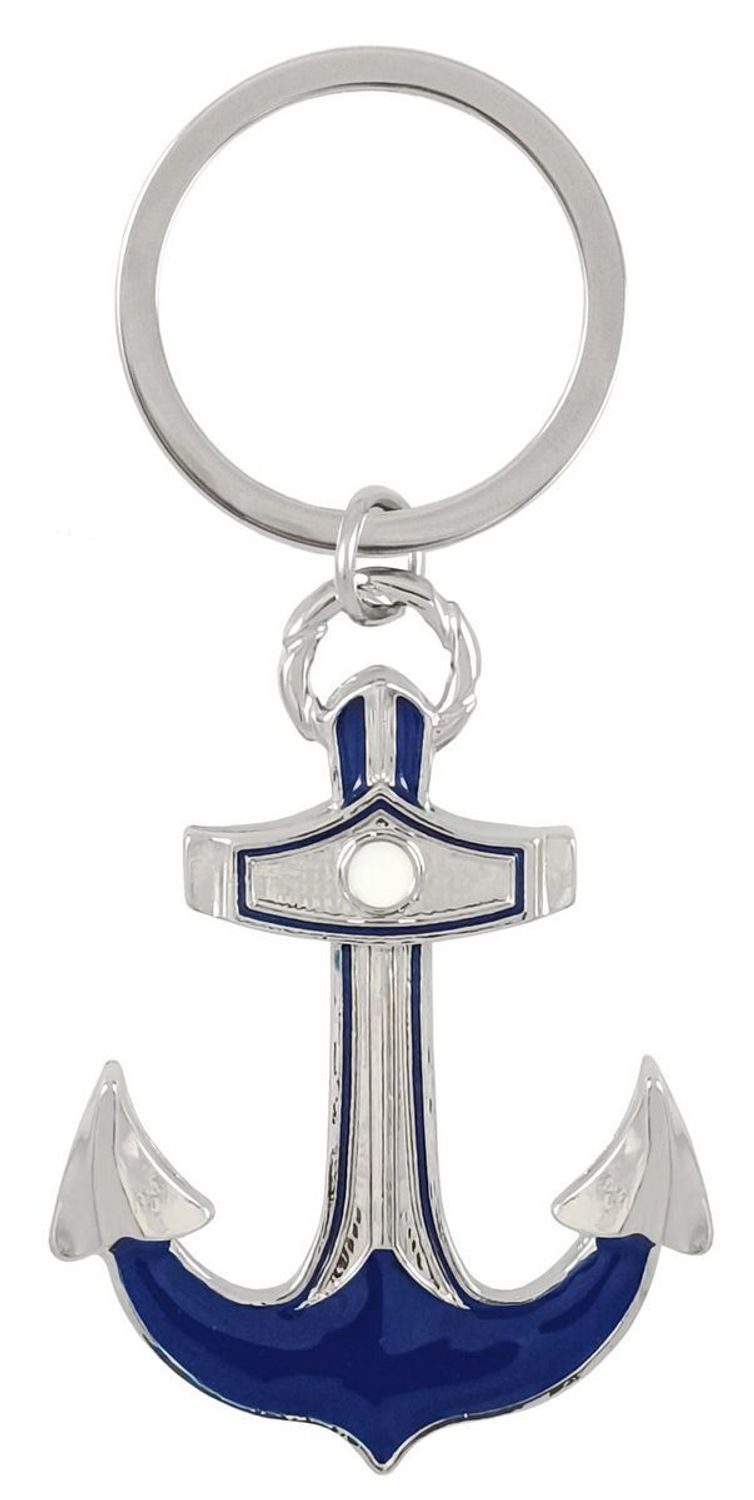 Stylowy brelok BR364 w kształcie kotwicy, wykonany z chromowanego metalu z niebieskimi wypełnieniami. Długość 9,5 cm. Pakowany w czarne flokowane pudełko. Idealny prezent1.jpg